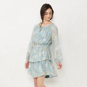 Women's LC Lauren Conrad Long Sleeve Mini Peasant Dress